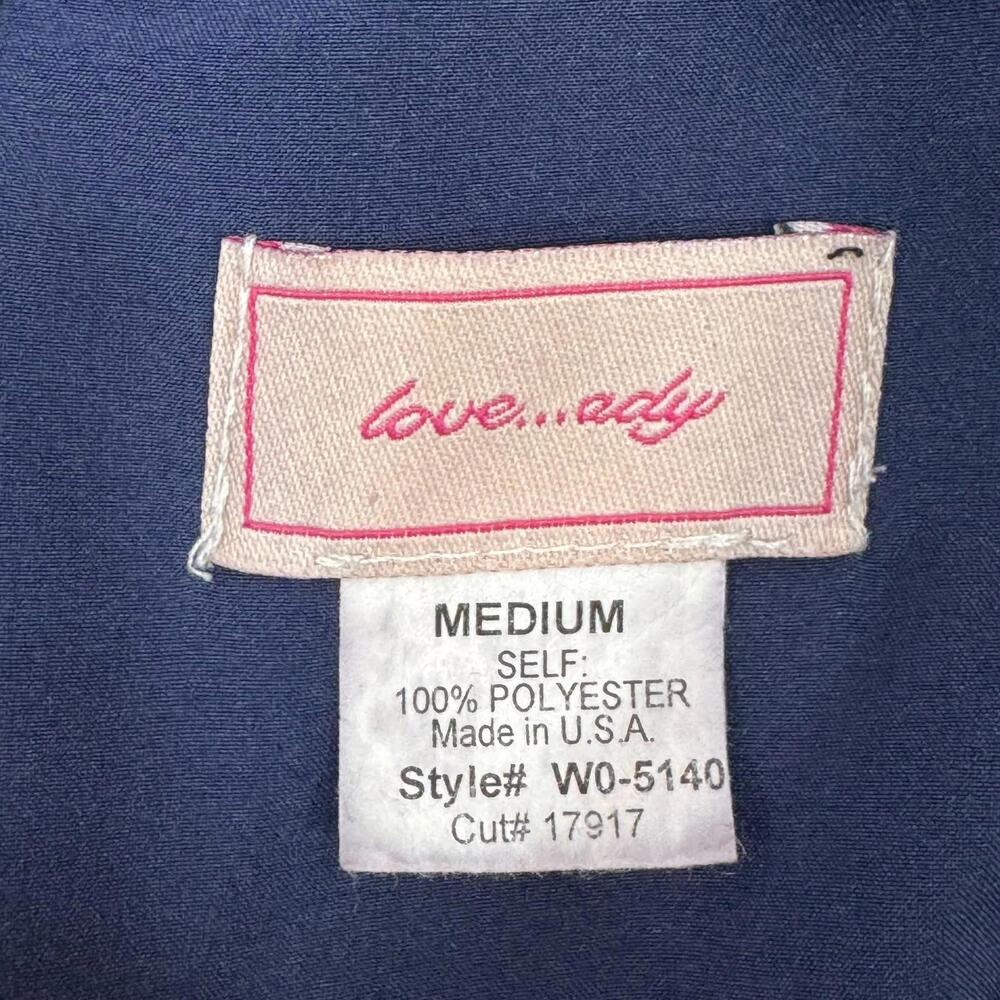 Love…ady Blue Red Floral Print Sleeveless A Line Mini Dress Women’s Size Medium - Picture 7 of 12